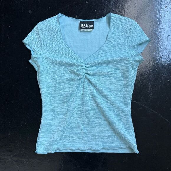 90’s women’s Tiffany Blue Blouse - Picture 1 of 2